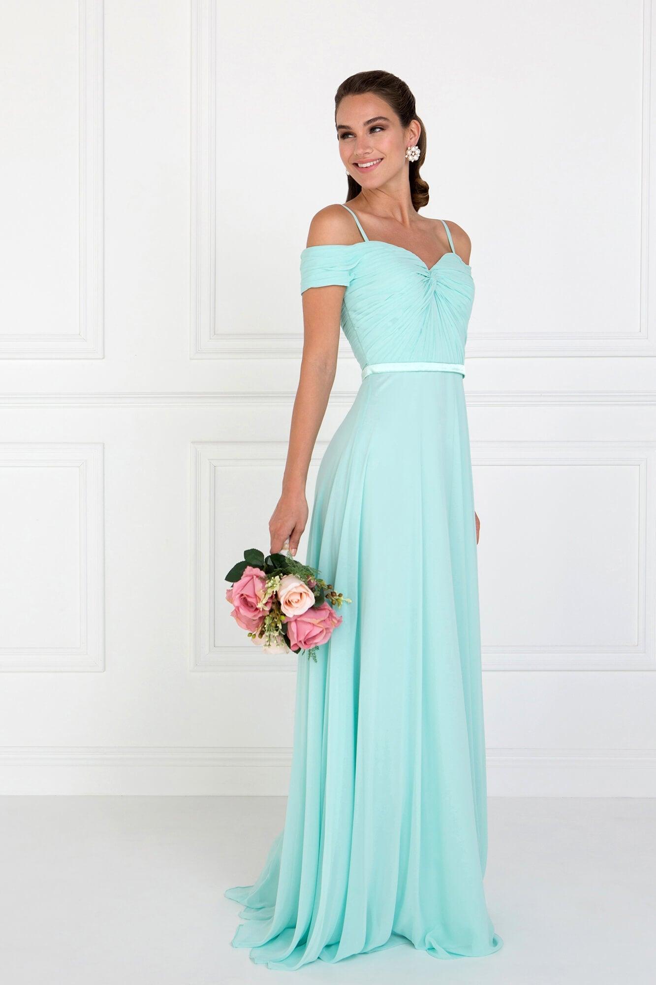 Chiffon Sweetheart Bridesmaid Long Formal Dress - The Dress Outlet Elizabeth K