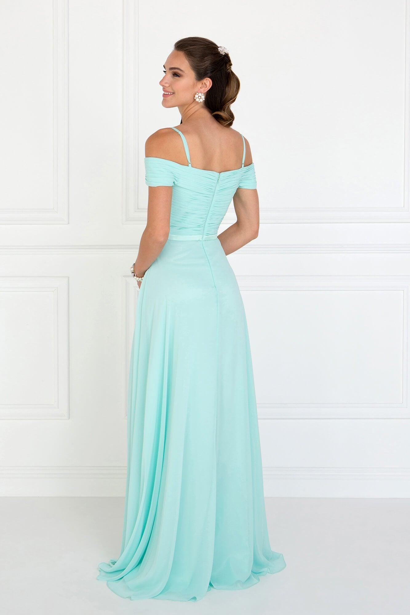 Chiffon Sweetheart Bridesmaid Long Formal Dress - The Dress Outlet Elizabeth K