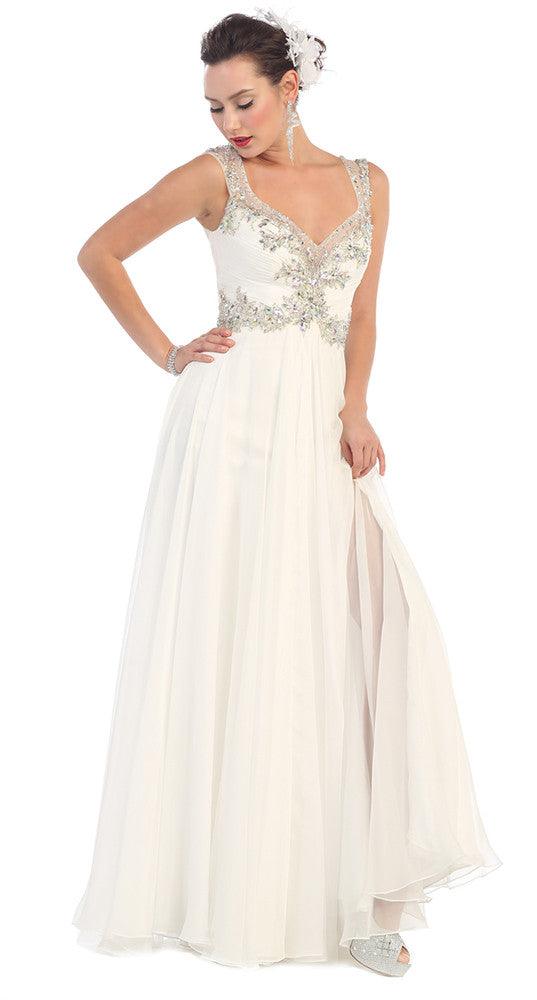 Chiffon Wedding Gown Long Plus Size - The Dress Outlet May Queen