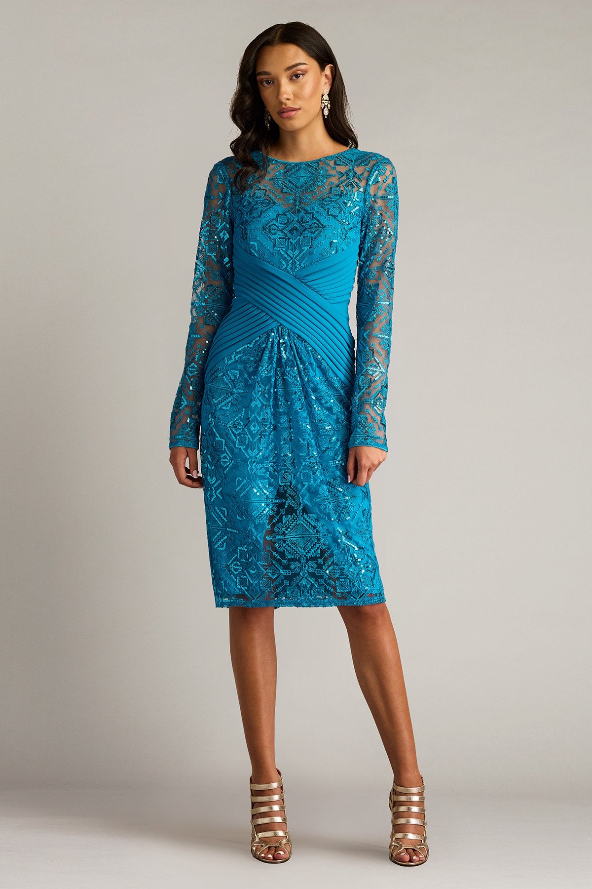 Cocktail Dresses Printed Short Cocktail Mini Dress Marine