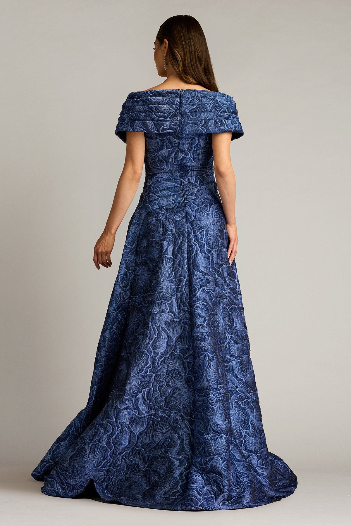 Formal Dresses Pleated Long Formal Floral Prom Dress Midnight