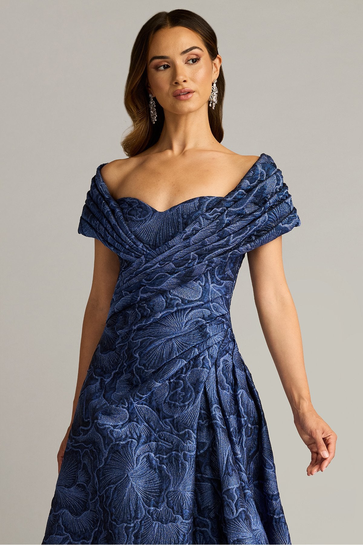 Pleated Long Formal Floral Dress by Tadashi Shoji CHN25179L  The Dress  Outlet