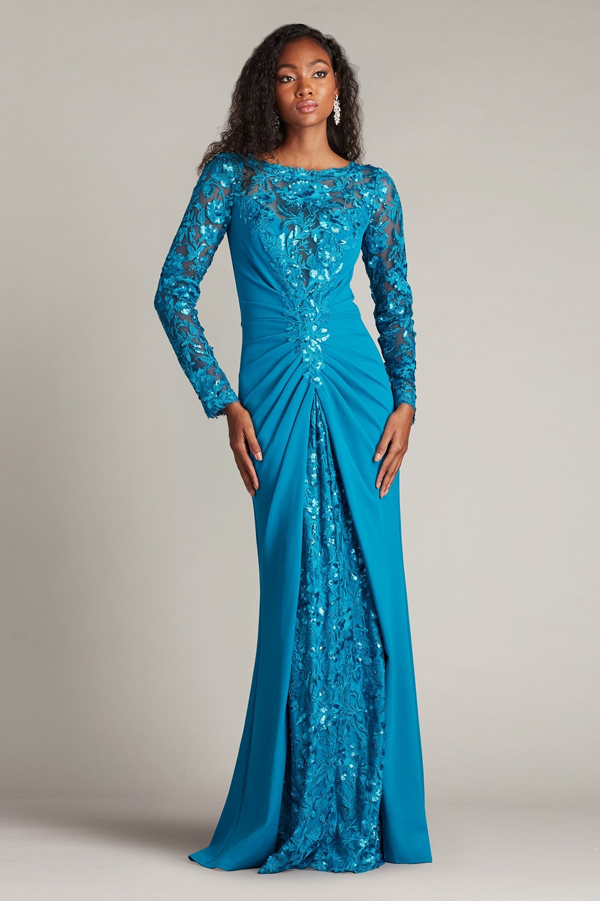 Mother of the Bride Dresses Lace Applique Formal Long Mother of the Bride Dress Marine