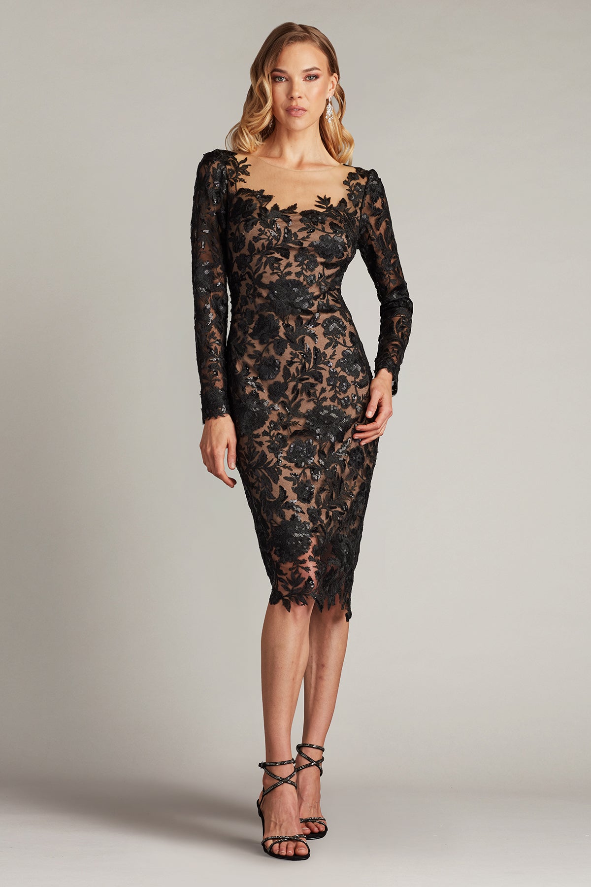 Tadashi Shoji CHS25374M Short Cocktail Floral Sequin Dress – The Dress Outlet