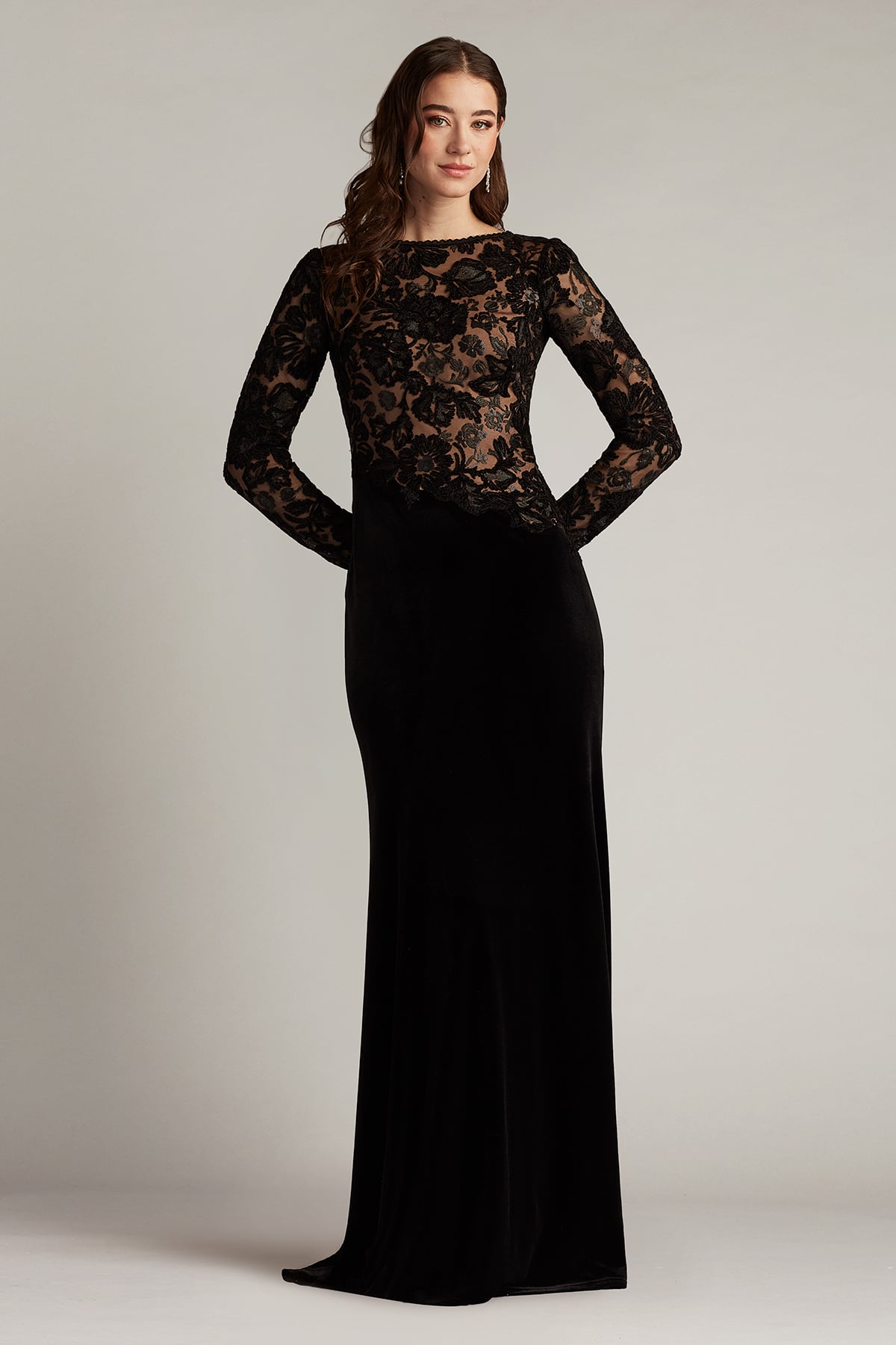 Mother of the Bride Dresses Long Sleeve Formal Mother of the Bride Dress Black/Nude