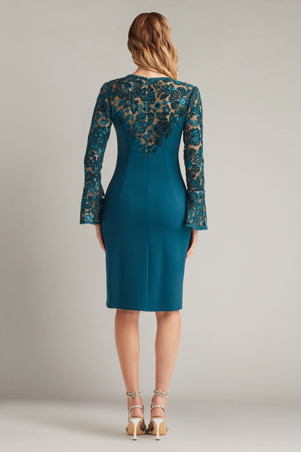 Cocktail Dresses Long Sleeve Lace Short Cocktail Dress Cerulean