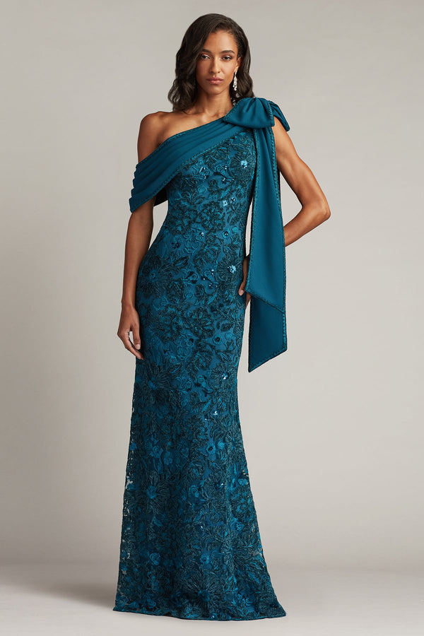 Tadashi Shoji CHT25387L Long Sequin Lace Formal Dress