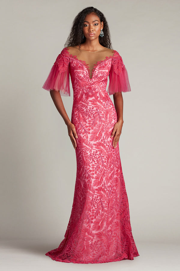 Tadashi Shoji CHU25419L Long Formal A Line Evening Dress