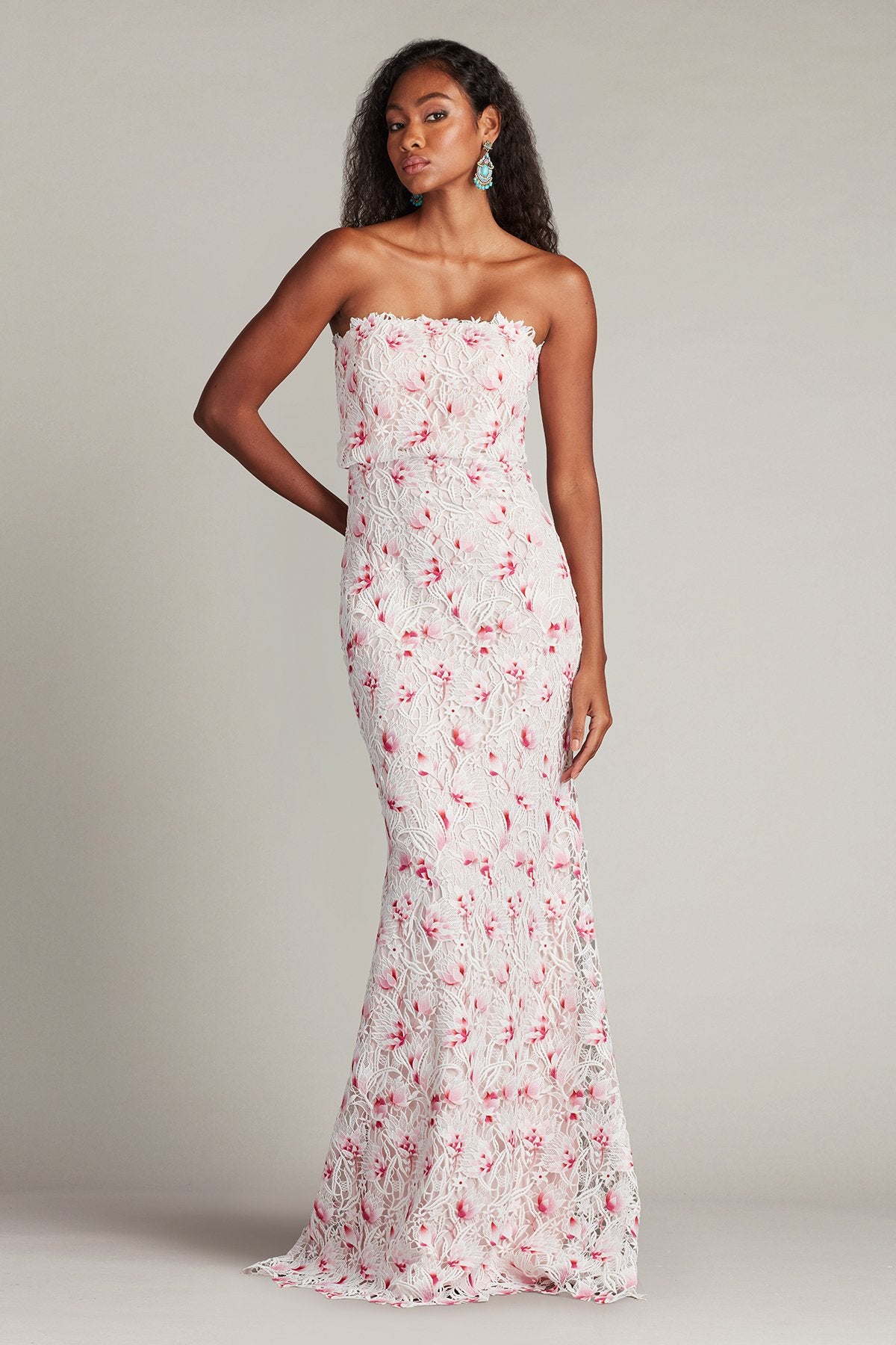 Tadashi Shoji CHY25435LX Fitted Formal Long Lace Prom Dress The Dress Outlet Tadashi Shoji CHY25435LX Fitted Formal Long Lace Prom Dress The Dress Outlet