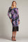 Cocktail Dresses Midi Length Fringe Floral Fitted Cocktail Dress Black Purple Floral