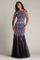 Prom Dresses Long Slit Formal Floral Prom Dress Black Purple Floral