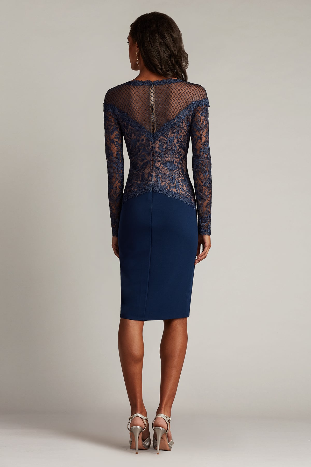 Cocktail Dresses Fitted Lace Short Cocktail Dress Navy/Nude