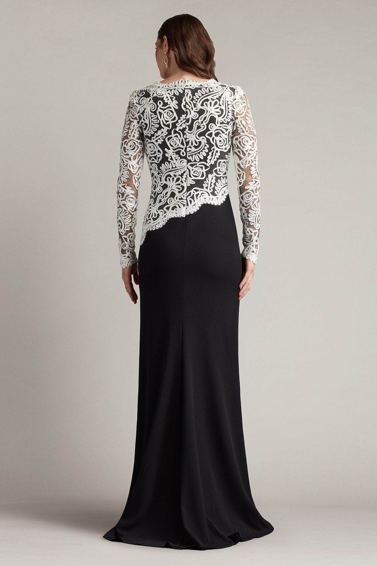 Tadashi Shoji CIM16206LXY Fitted Long Formal A Line Evening Dress