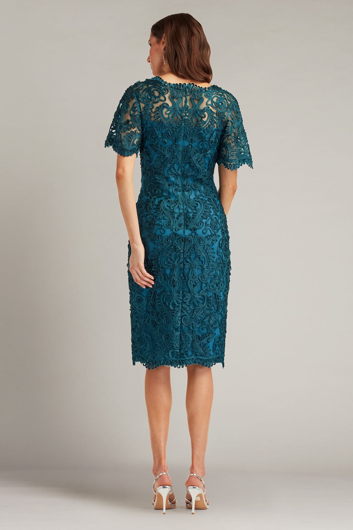 Cocktail Dresses Short Lace Fitted Cocktail Dress Cerulean