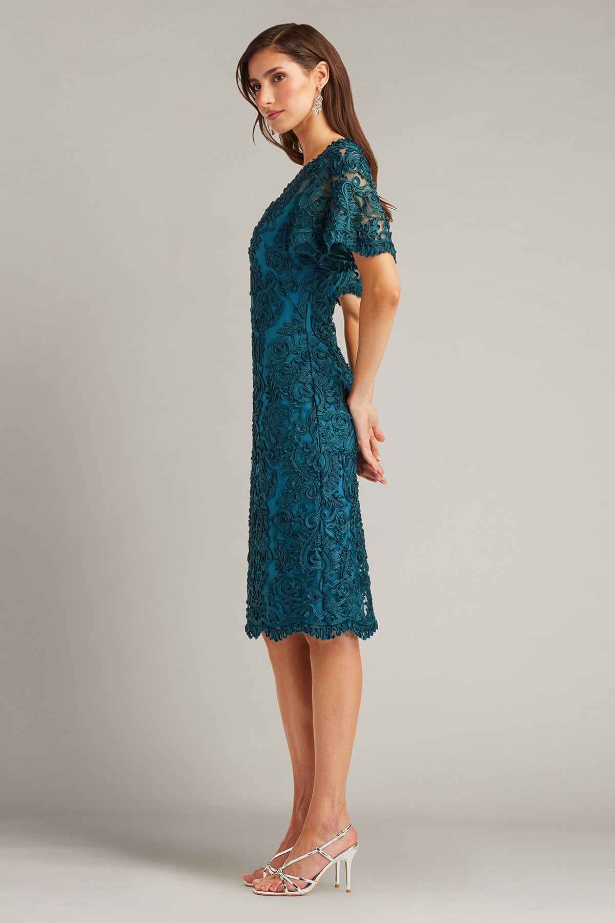 Cocktail Dresses Short Lace Fitted Cocktail Dress Cerulean