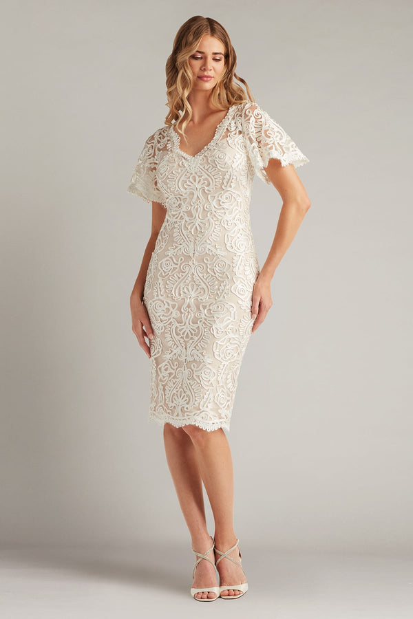 Tadashi Shoji CIM24647M Short Bridal Lace Wedding Dress