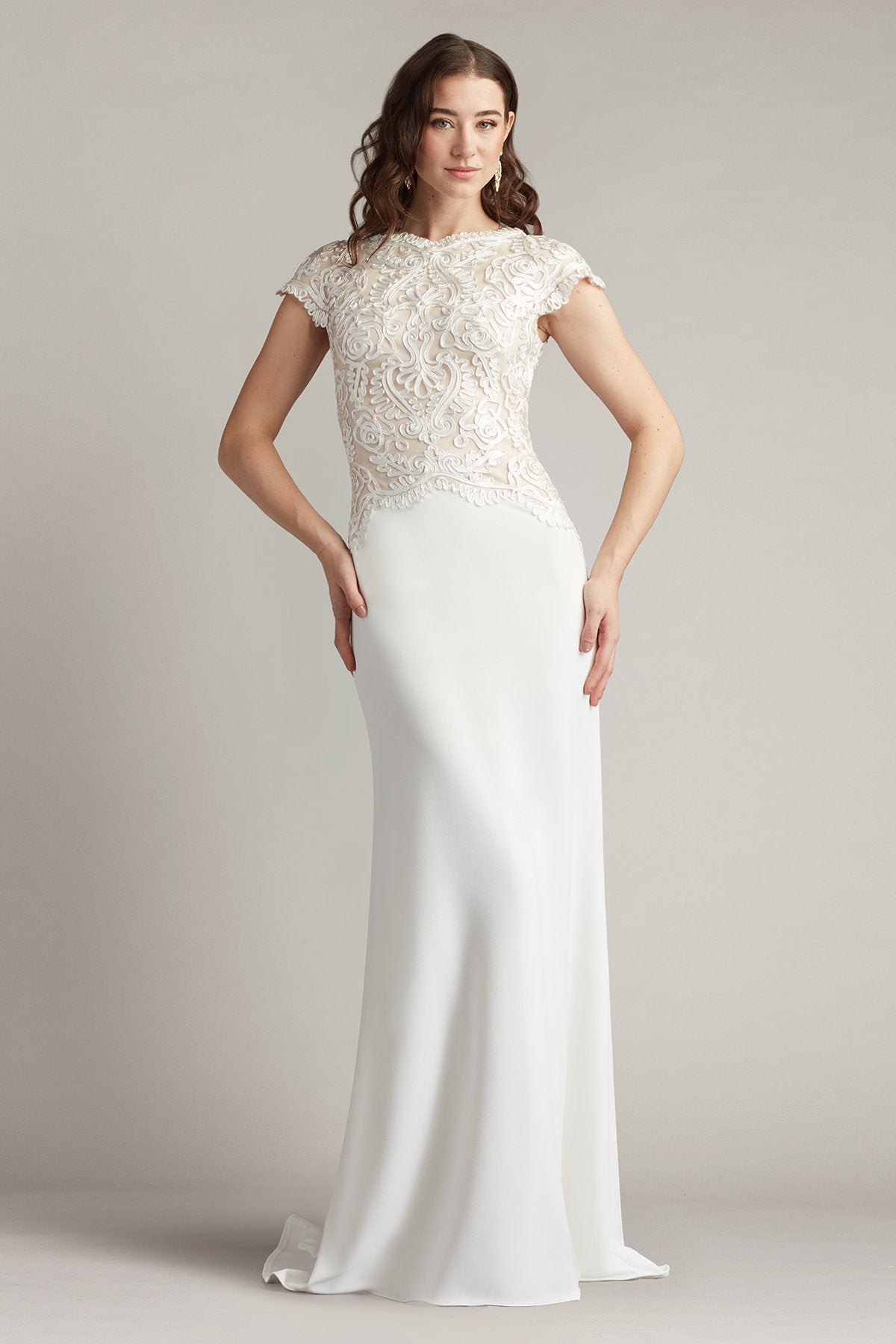 Tadashi Shoji CIM25398L A Line Long Formal Evening Dress