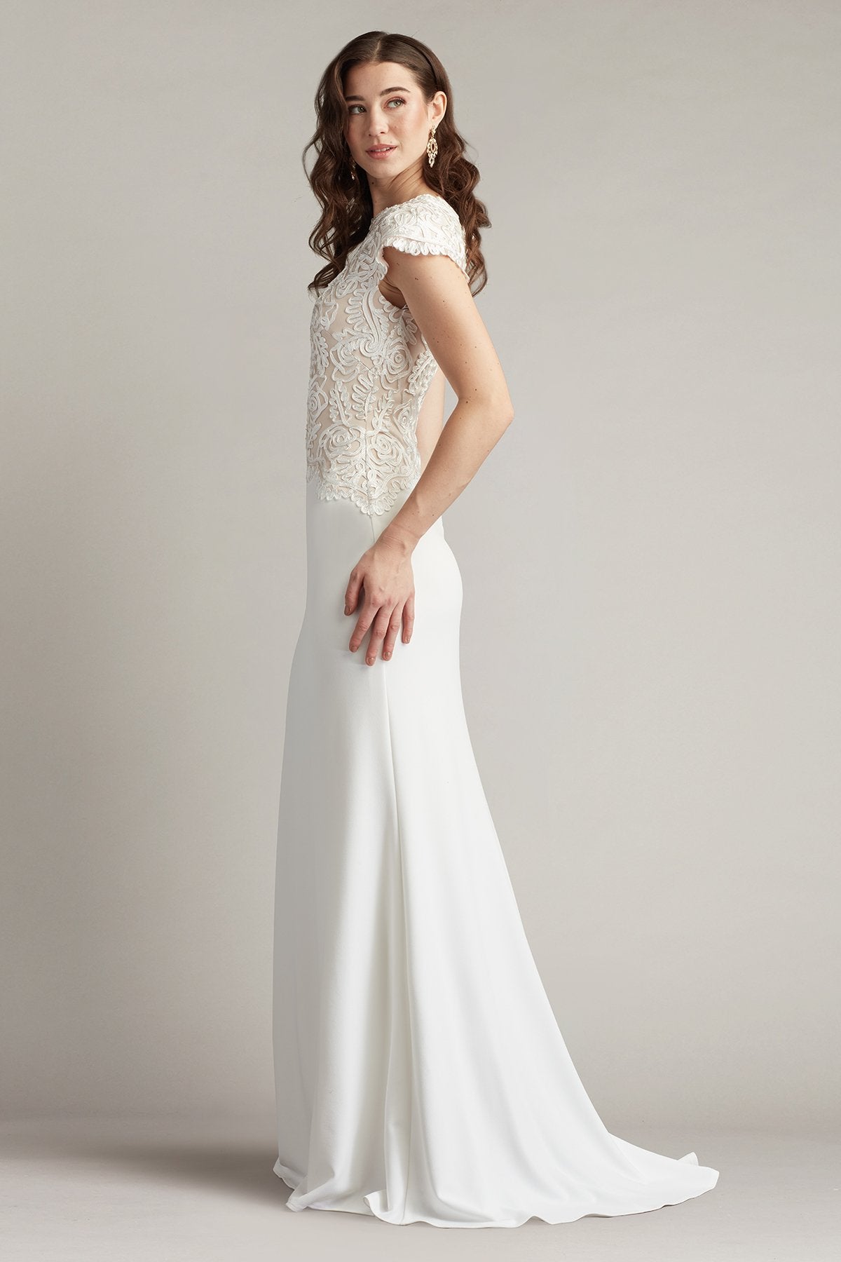 Tadashi Shoji CIM25398L A Line Long Formal Evening Dress