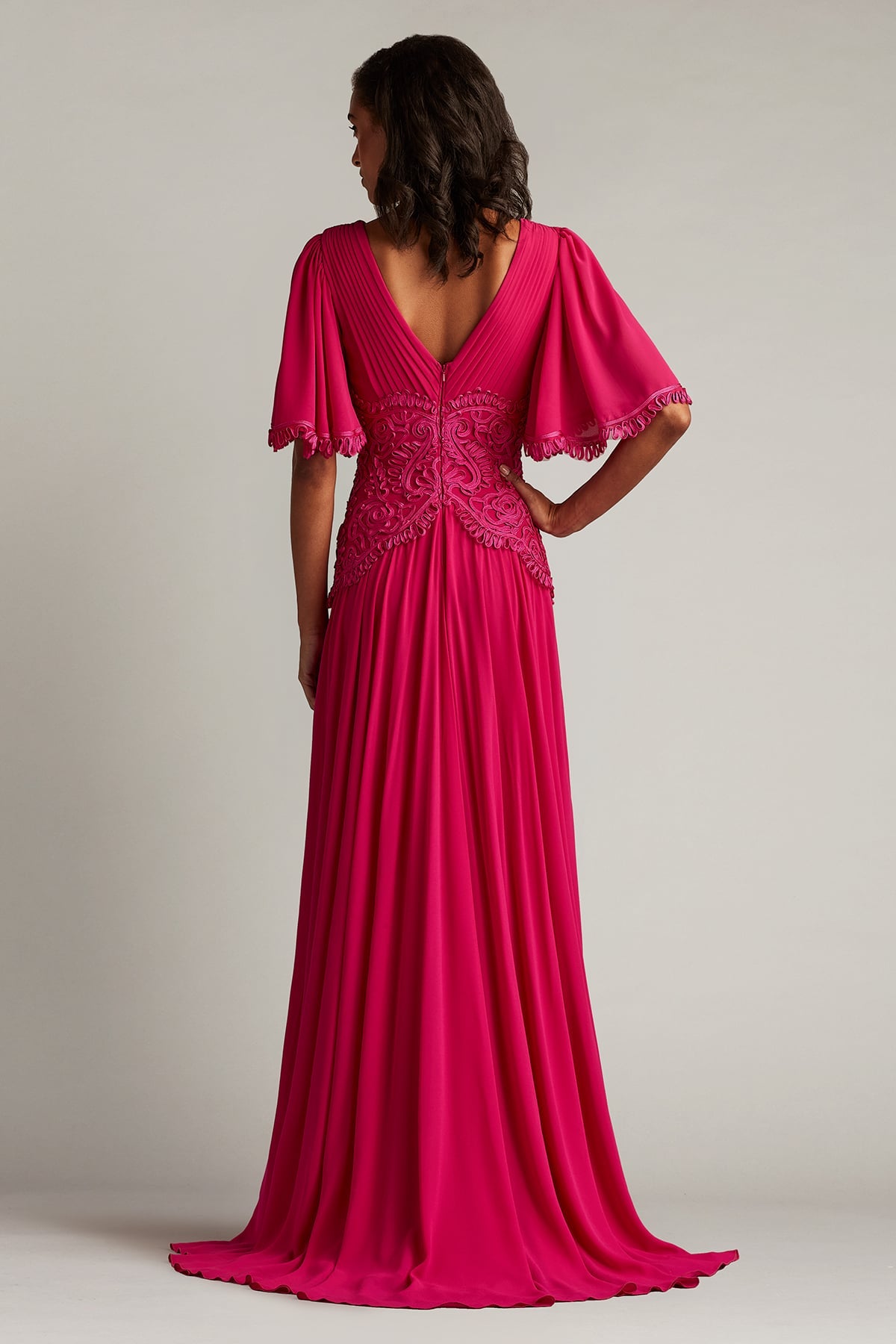Formal Dresses Long Formal A line Dress Tadashi Shoji CIM25410L Hibiscus