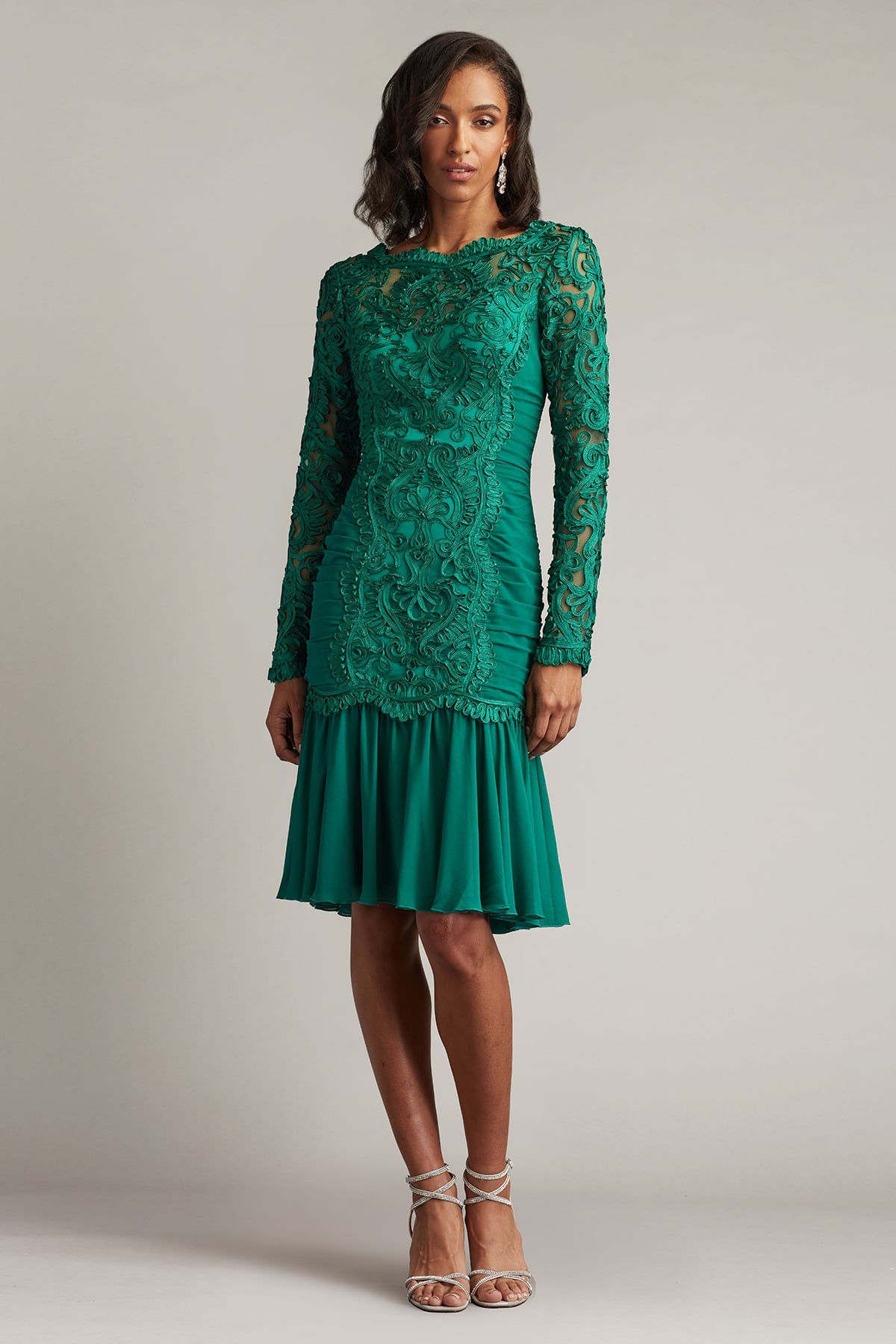 Cocktail Dresses Lace Fitted Short Cocktail Dress Emerald