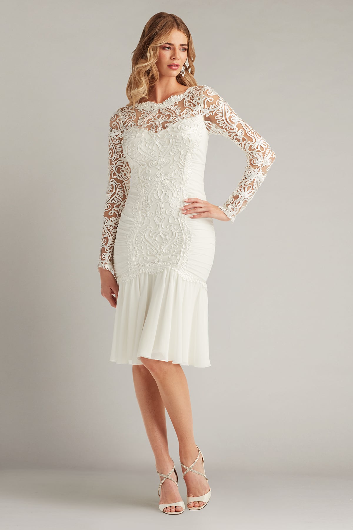 Cocktail Dresses Lace Fitted Short Cocktail Dress Ivory