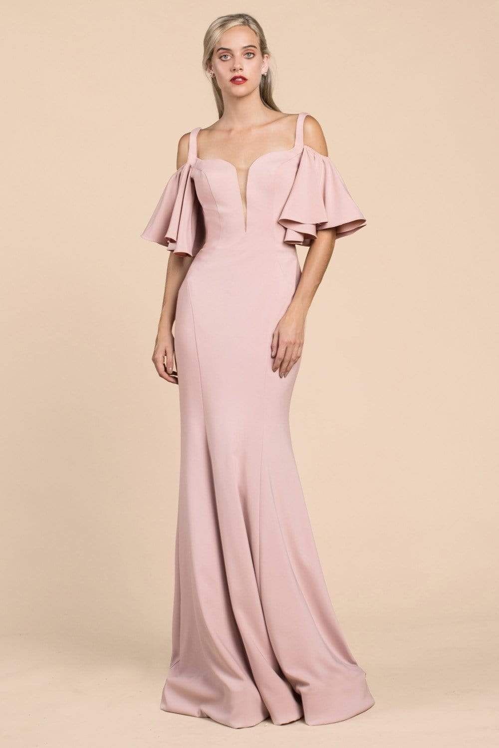Formal Dresses Long Formal Fitted Mermaid Prom Dress Dusty Rose