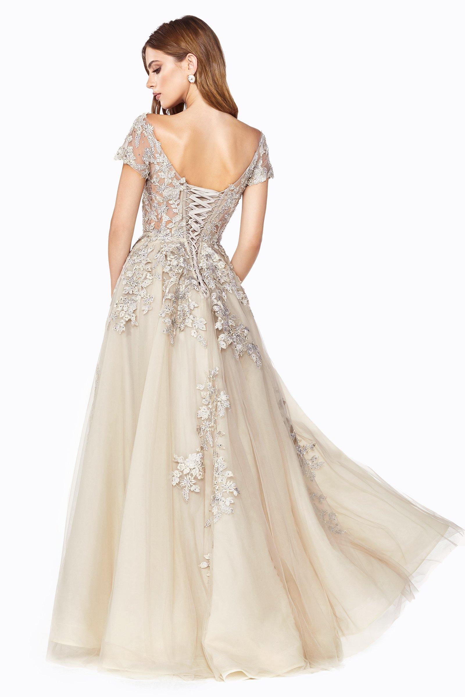 Long Formal Off Shoulder Evening Prom Dress - The Dress Outlet