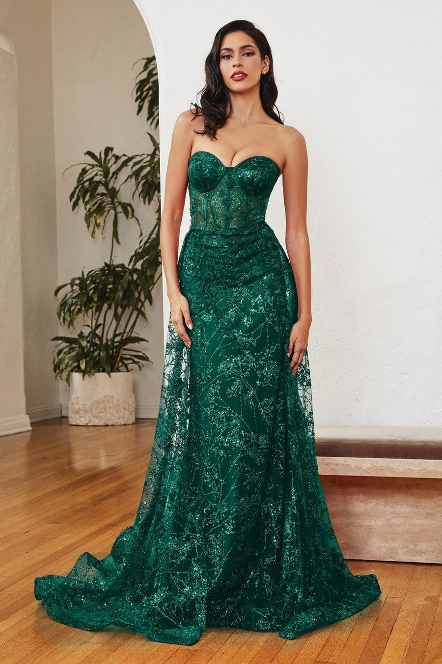 Emerald 8 Cinderella Divine CB046 Long Floral Prom Dress Sale