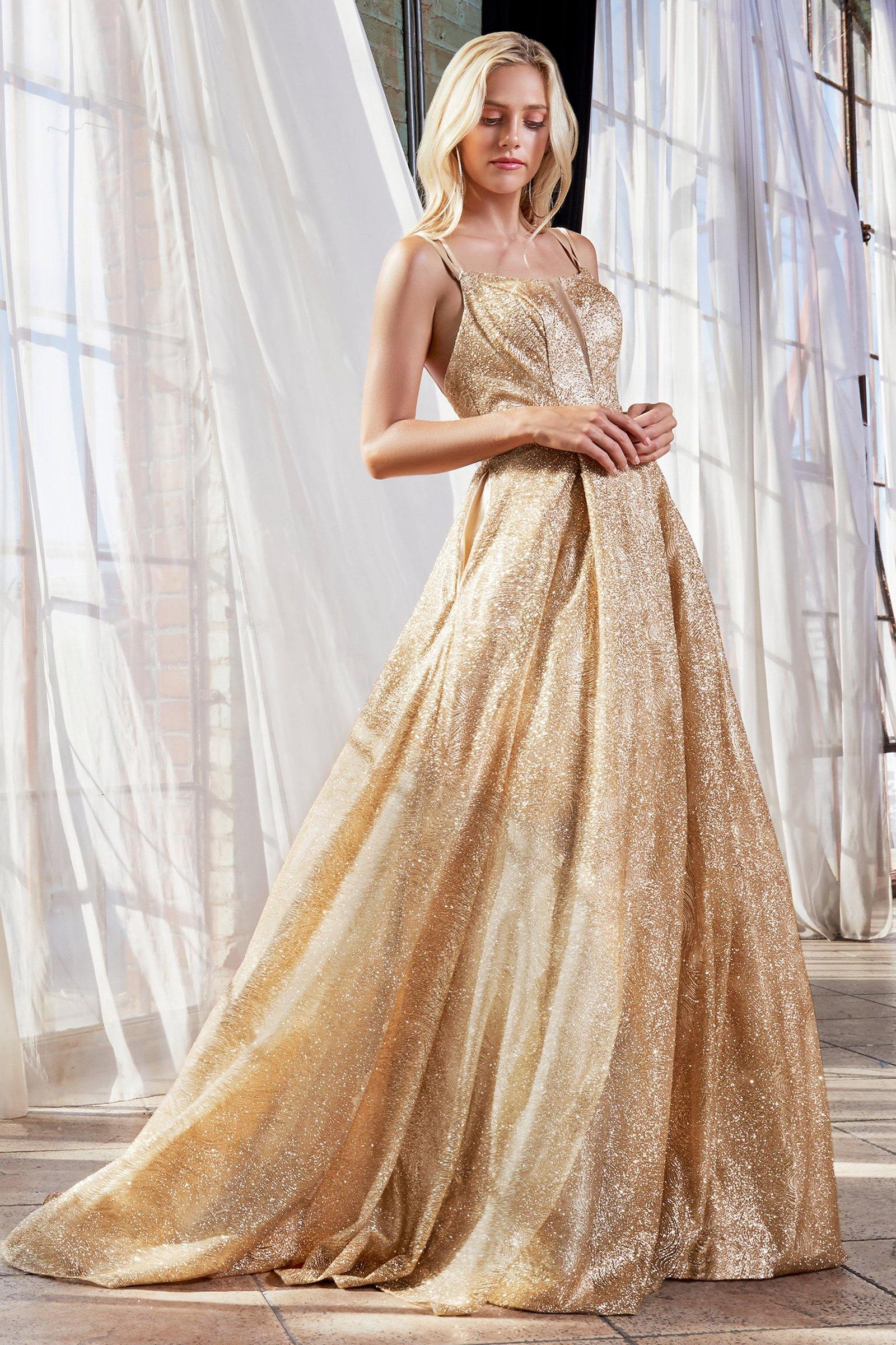 Stunning Rose Gold Long Sleeve Mermaid Prom Dress - VQ