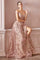 Prom Long Dress Evening Gown Gold Mocha