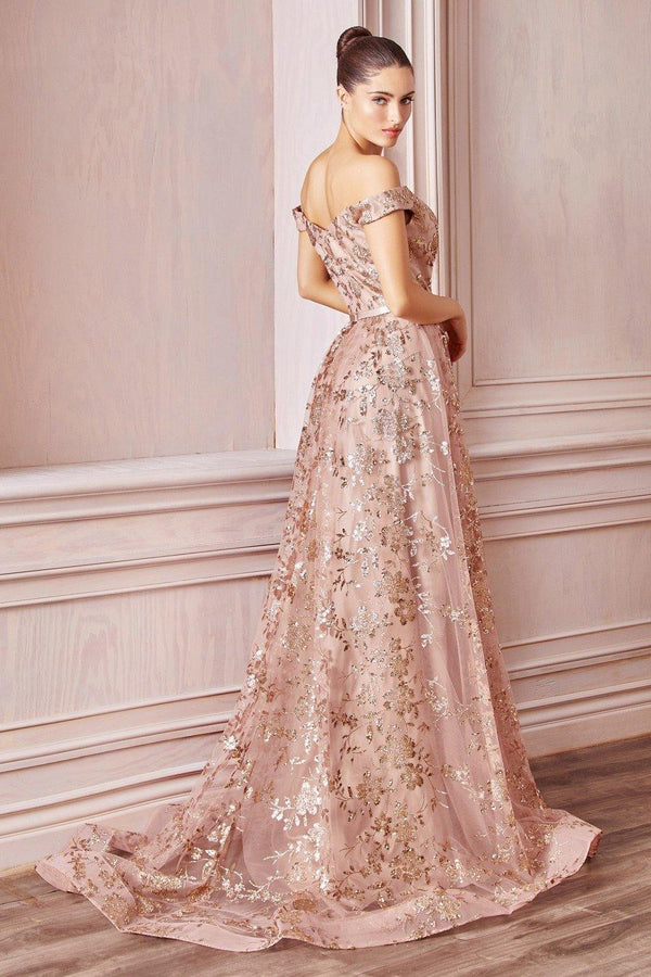 Prom Long Dress Evening Gown Gold Mocha