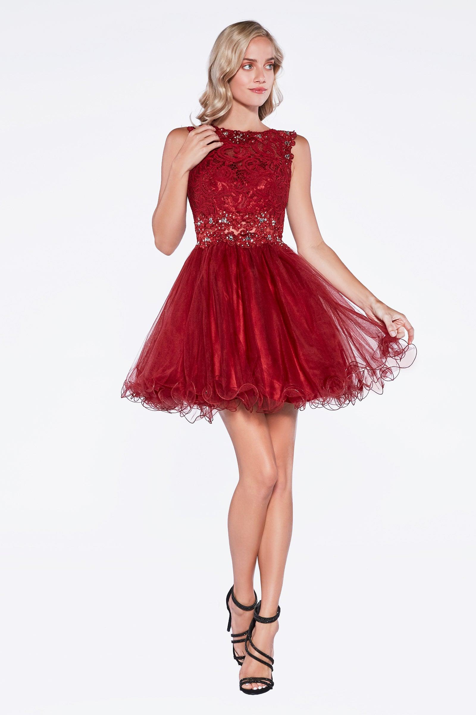 Cinderella Divine CD0117 Homecoming Short Dress Beaded Lace