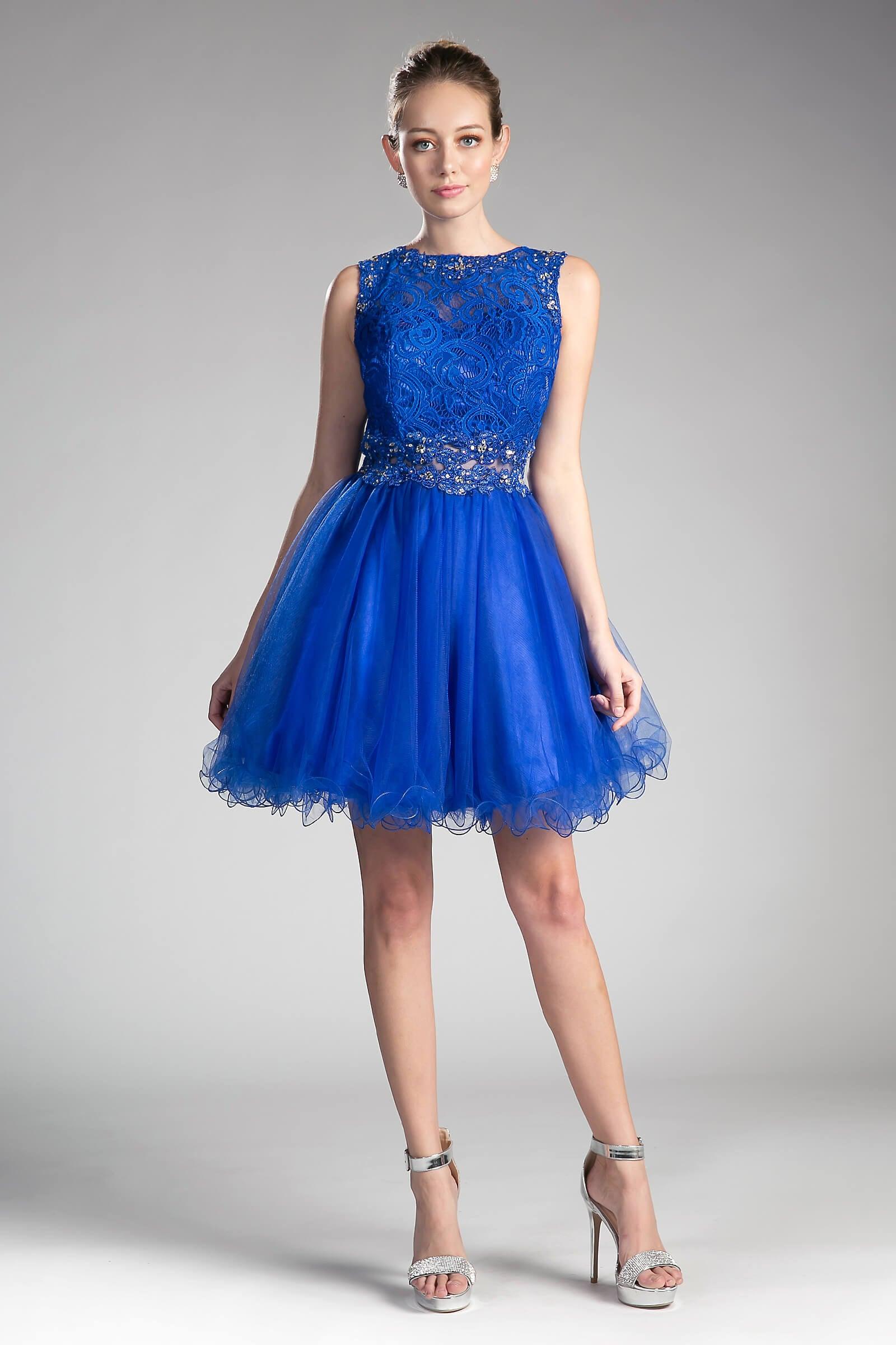 Homecoming Short Dress Beaded Lace Cocktail Prom - The Dress Outlet Cinderella Divine