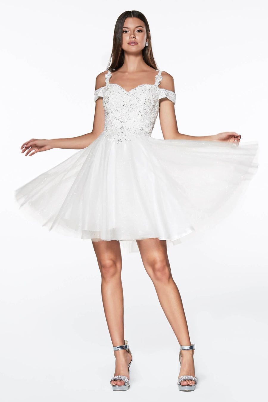 Off White 2XL Cinderella Divine CD0132 Off Shoulder Short Prom Dress Sale