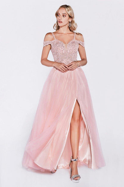 Prom Long Dress Off Shoulder Evening Gown - The Dress Outlet Cinderella Divine