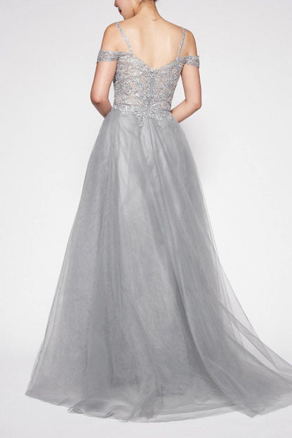 Prom Long Dress Off Shoulder Evening Gown - The Dress Outlet Cinderella Divine
