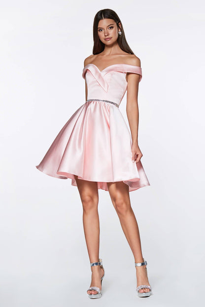 Short Prom Off the Shoulder Homecoming Cocktail Dress - The Dress Outlet Cinderella Divine