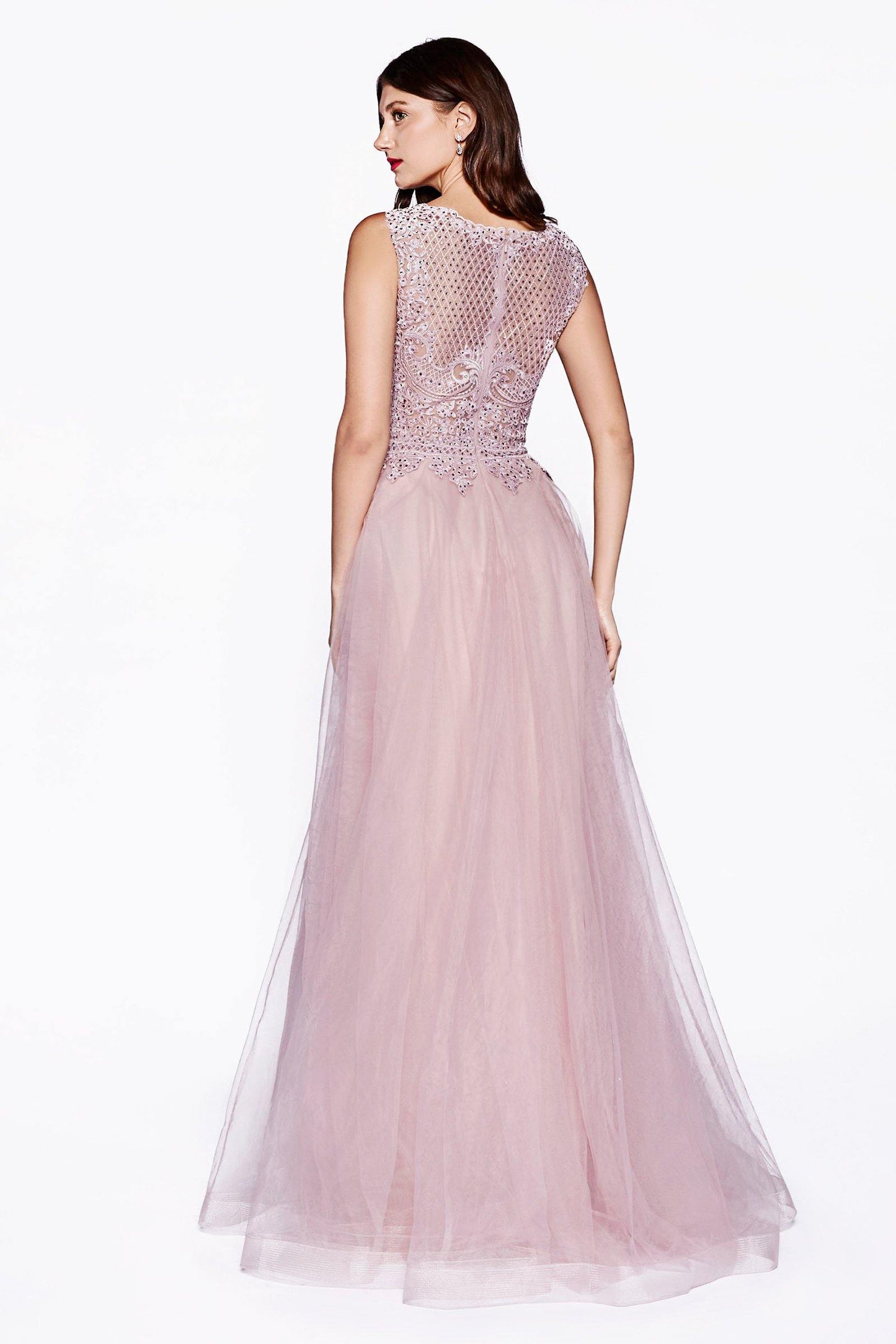 Long Prom Formal Evening Lace Dress - The Dress Outlet Cinderella Divine