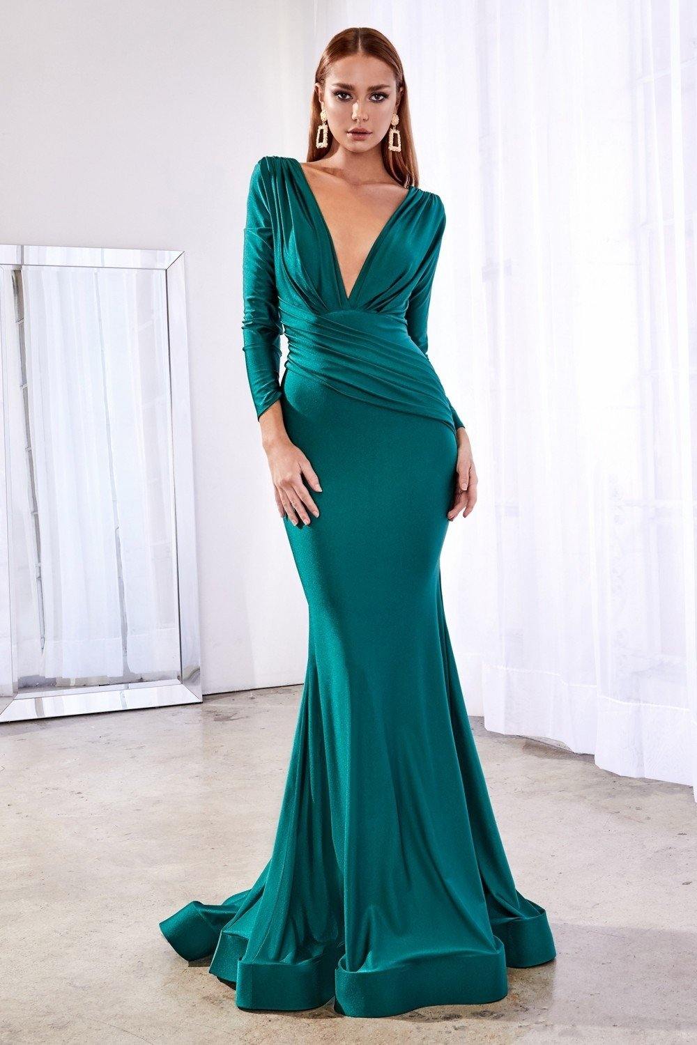 Cinderella Divine CD0168 Long Sleeve Fitted Formal Dress for $169.0 ...
