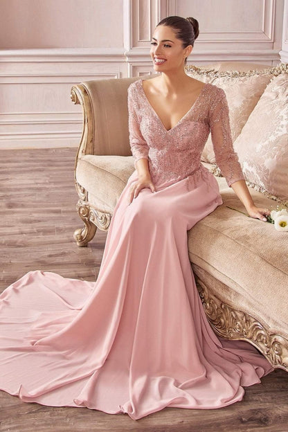 Long Formal Dress Prom Dusty Rose