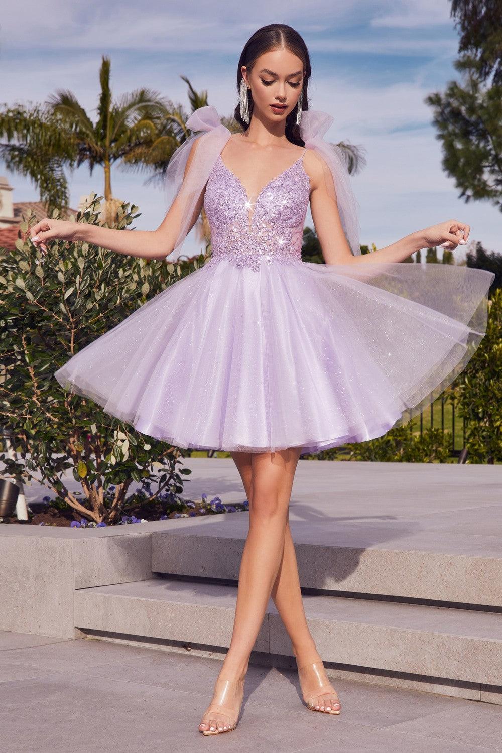 Prom Short Dress Homecoming Lavender