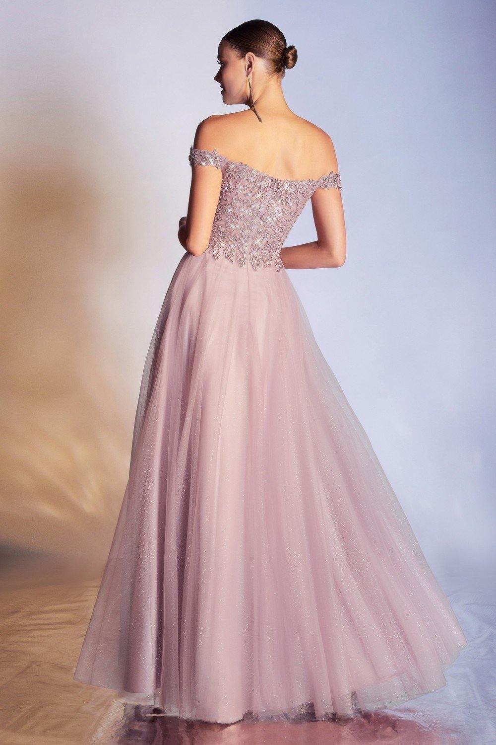 Off Shoulder Long Prom Dress - The Dress Outlet