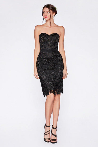 Strapless Short Dress Fitted Cocktail - The Dress Outlet Cinderella Divine