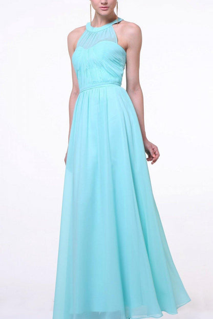 Bridesmaid Long Dress Halter Formal - The Dress Outlet Cinderella Divine