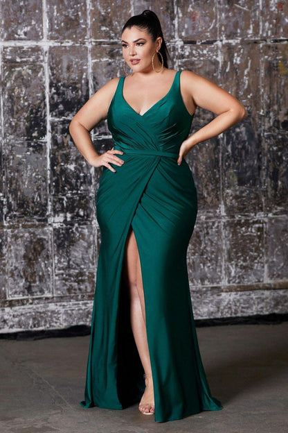 Plus Size Long Fitted Prom Dress - The Dress Outlet