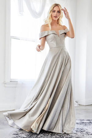 Metallic formal dress shop