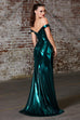Emerald Cinderella Divine CD163 Long Formal Off Shoulder Metallic Prom ...