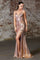 Long Formal Spaghetti Strap Metallic Prom Dress - The Dress Outlet Cinderella Divine