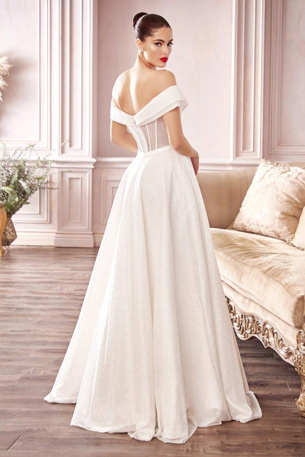 Glitter Long Plus Size Wedding Dress - The Dress Outlet