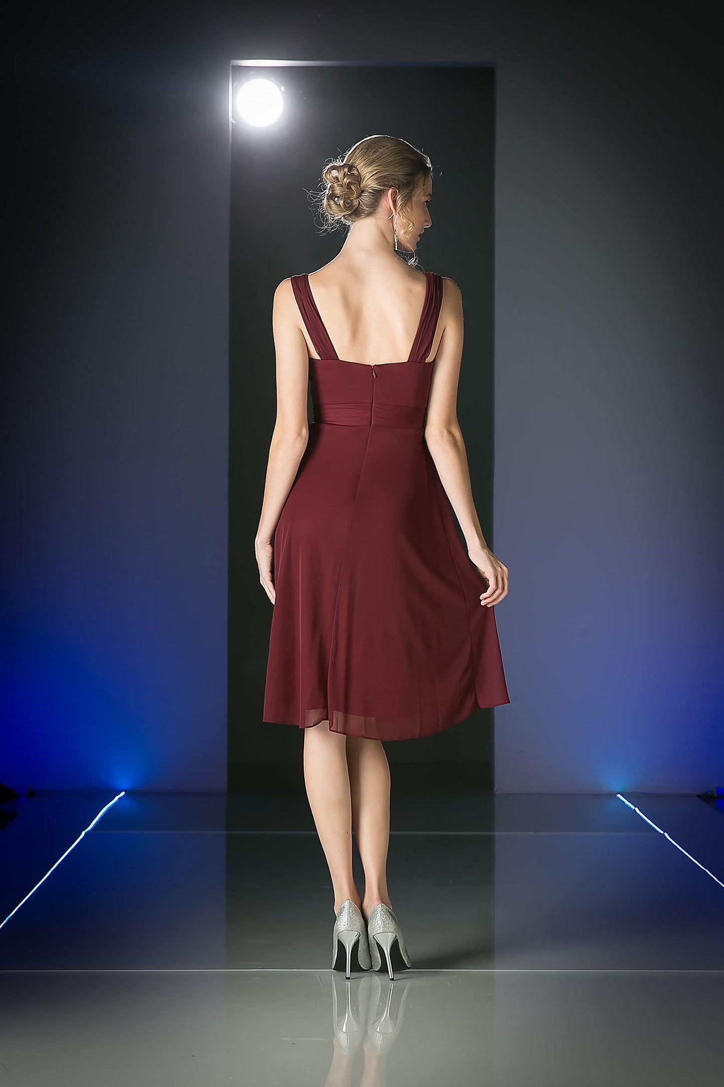 Short Bridesmaids Sleeveless Chiffon Prom Cocktail Dress - The Dress Outlet Cinderella Divine